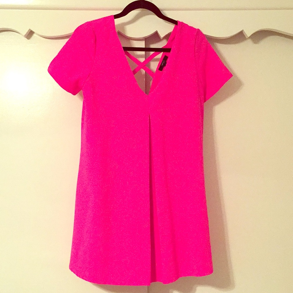 Hot pink flirty short dress